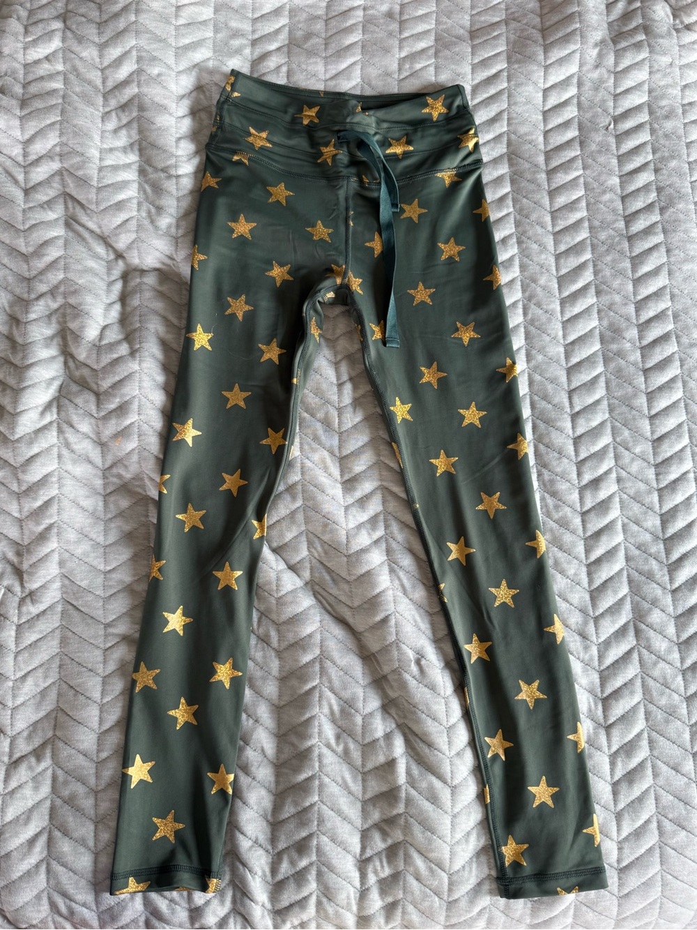 C&C Olive Green Leggings with Gold Stars